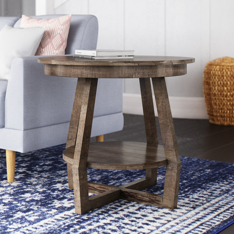 Tanner Cross Legs End Table with Storage Joss & Main